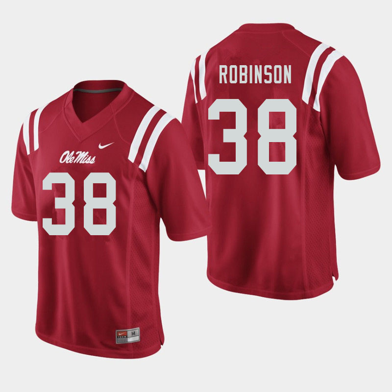 Austrian Robinson Ole Miss Rebels NCAA Men's Red #38 Stitched Limited College Football Jersey BAO7358QP